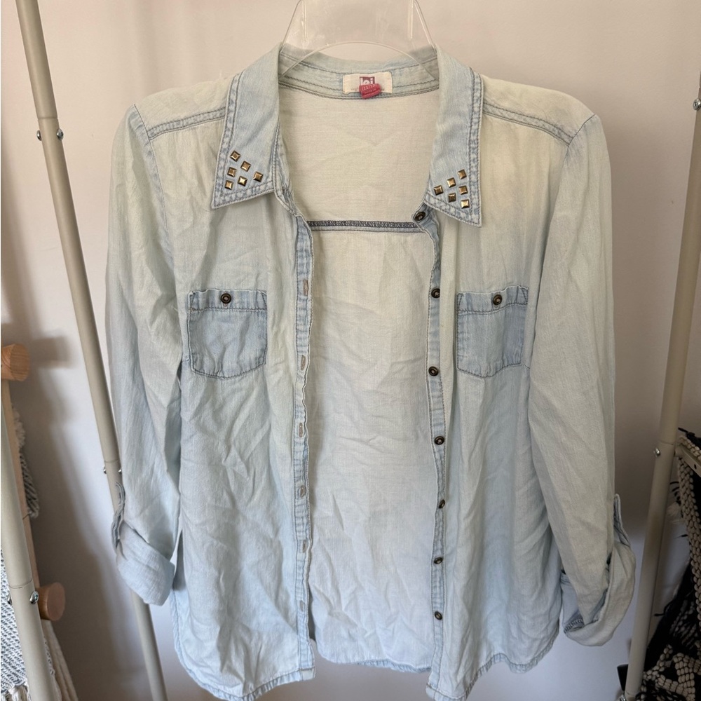 Lei studded denim top